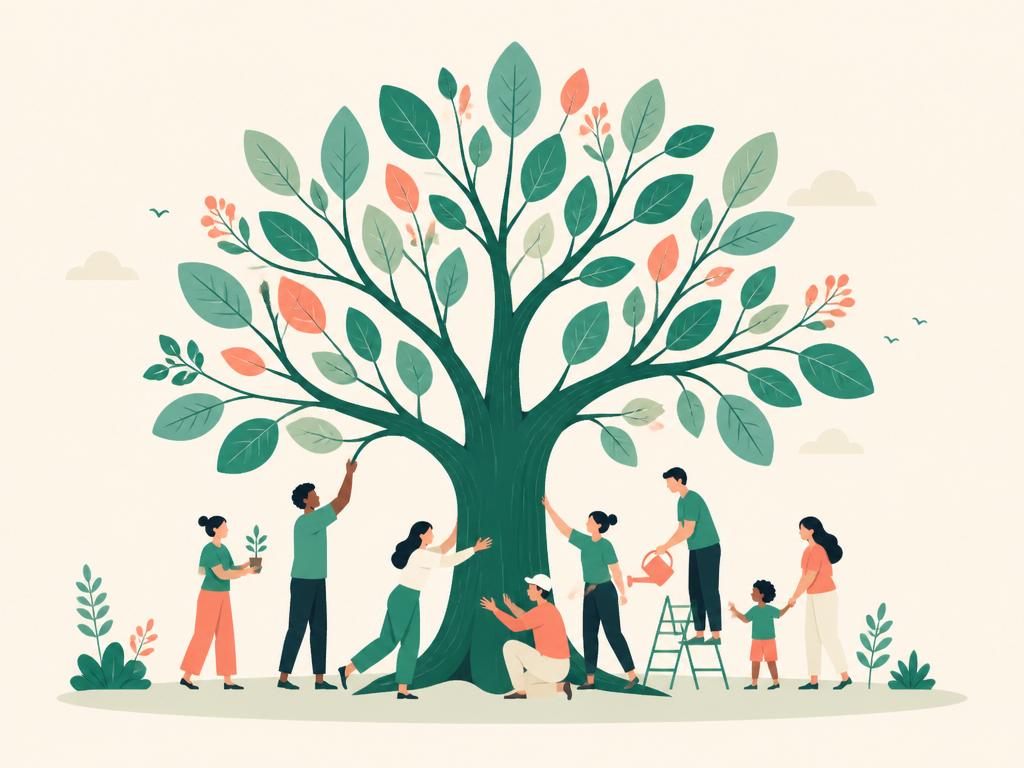 Ilustração de mãos se apoiando, simbolizando ajuda e solidariedade